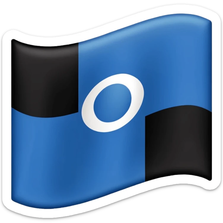 Bandera con tres líneas la de arriba con azul o azul oscuro el del medio blanco y la de abajo negro sticker