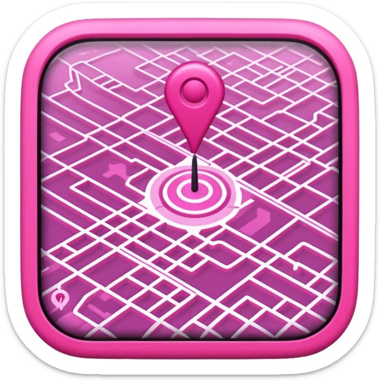 mix pink of a big gps map of the lines sticker
