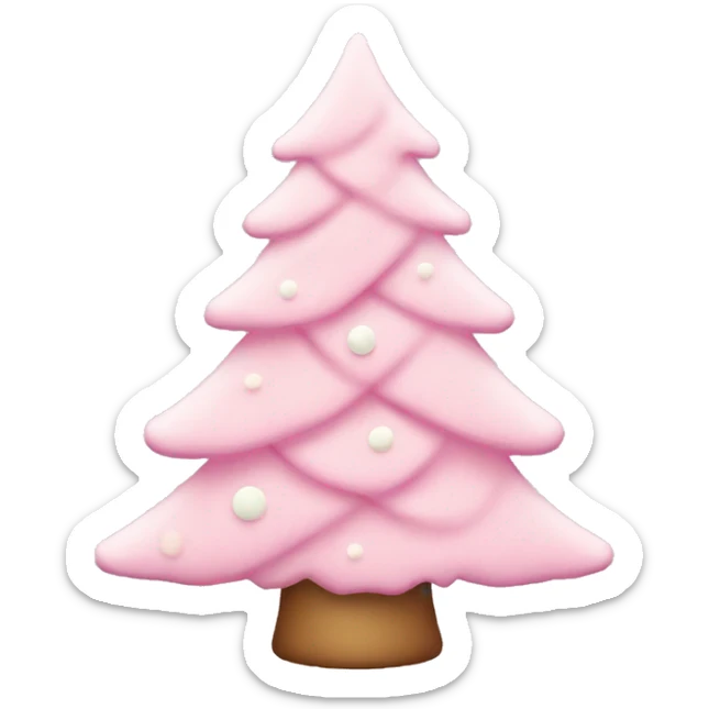 pastel pink christmas tree sticker