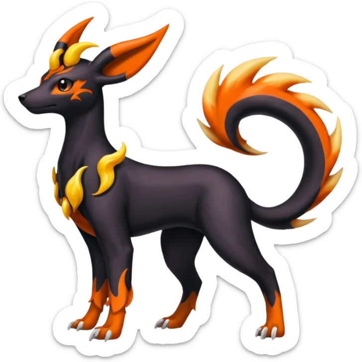 
Canine-Houndoom-Amaura-Salandit-Noibat-Flareon-Fakémon-fusion (full body) sticker