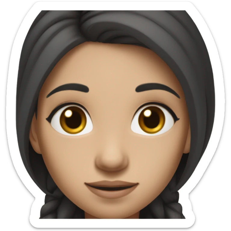 A girl wearing a lululemon set, with long black hair a deep brown eyes and fair skin sticker