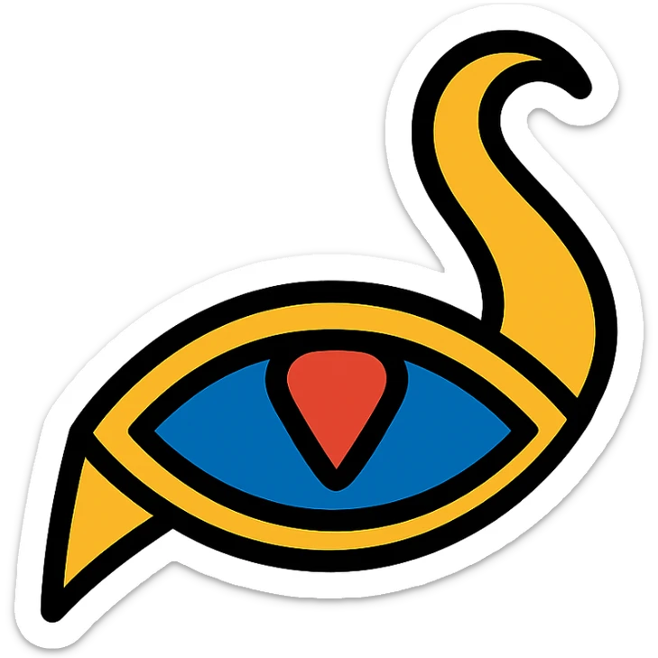 Stylize this emblem with the Thousand Sons legion colors: rich blue, gold, and red. Make it suitable for a 64x64 pixel icon with clear, bold color outlines and details. Remove the background to isolate the emblem. sticker