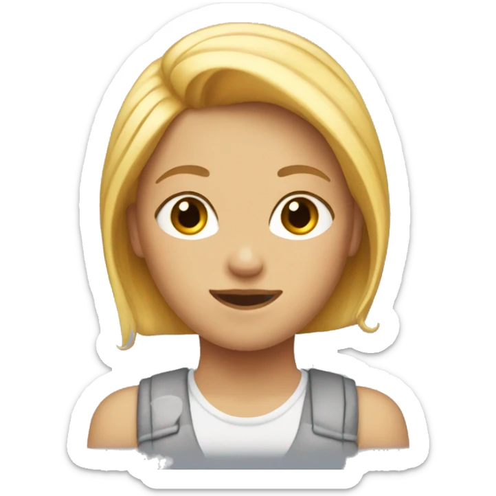 "Two girls, one with blonde hair and the other with red hair." sticker