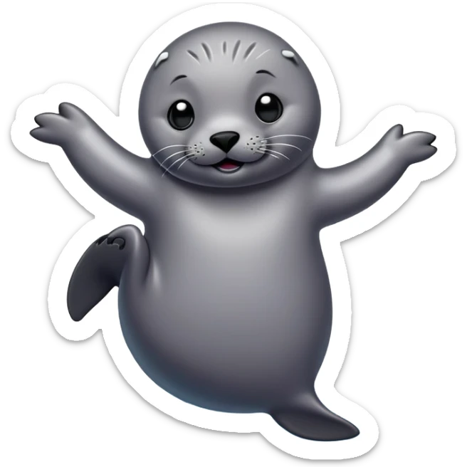 A seal grooves to the beat, dancing joyfully on the ice with flips and twirls! sticker