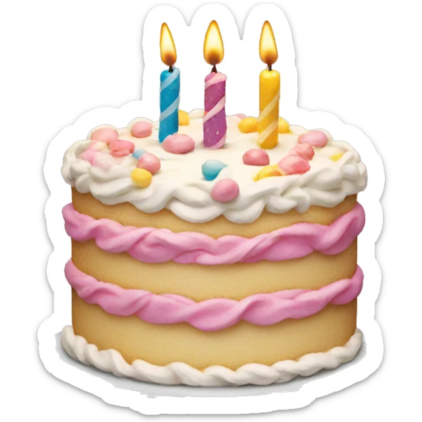 Birthday cake sticker