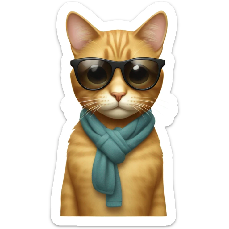 Cat with sunglasses sticker