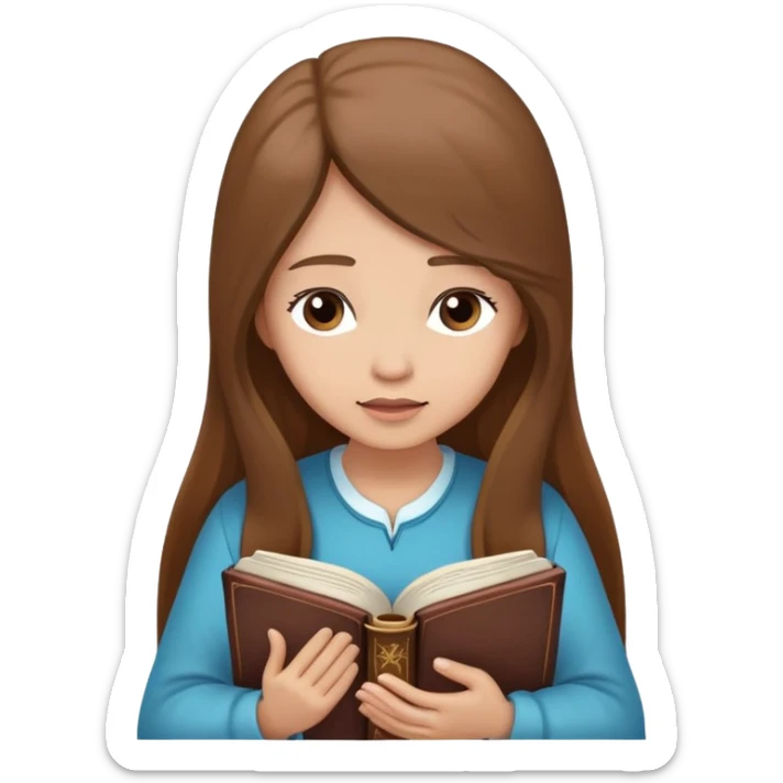 Women praying with a long brown hair and a bible in her hands sticker