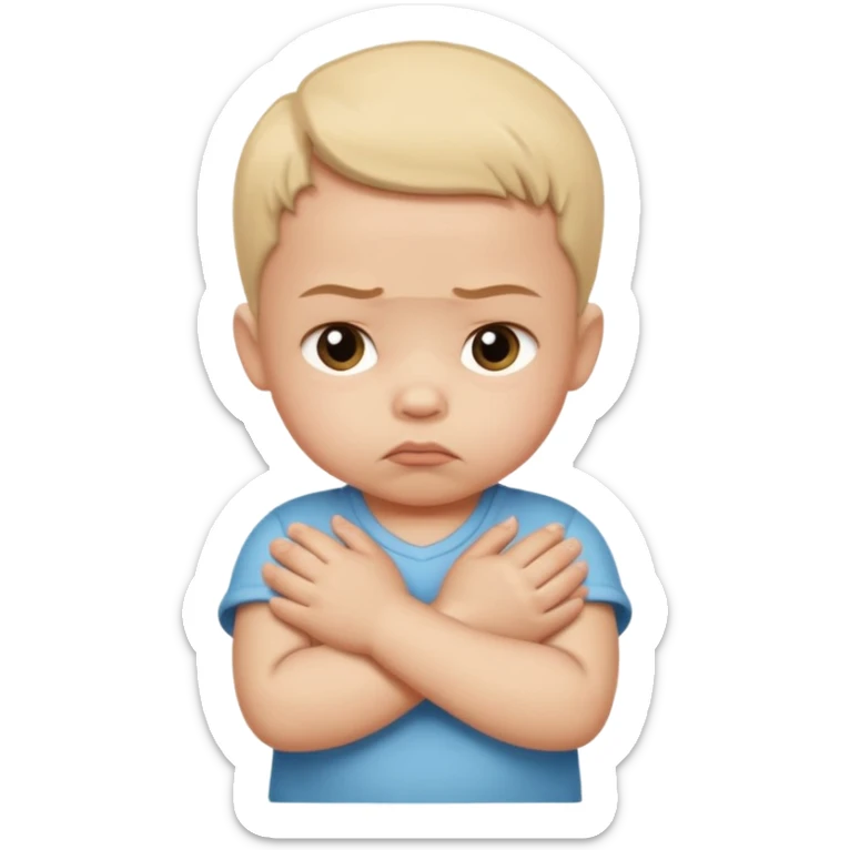  🥺 Pero con manitas y cruzadas como un bebé diciendo porfis y sacando su trompita sticker