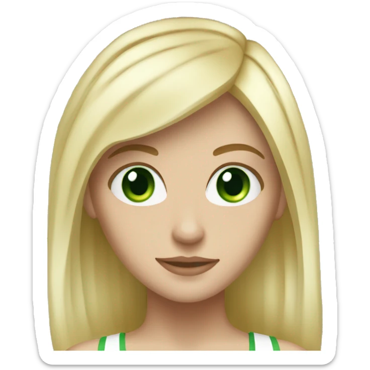 Blonde Hair White Girl with Green Eyes Gym sticker