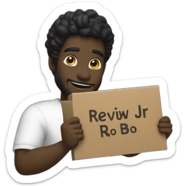 Black cshark holding a sign with the inscription “ReviewsJr” sticker