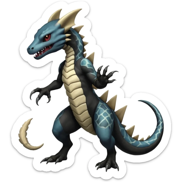  Venom-Trico-Marowak-Salandit-hybrid-fantasy-creature (full body) with markings sticker