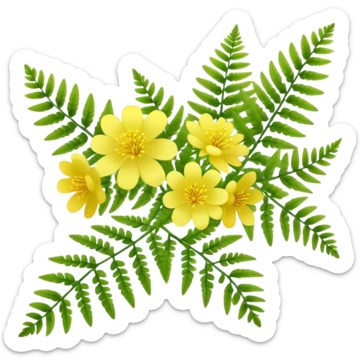 Cinematic Realistic Acacia Emoji, Bright and cheerful, with clusters of fluffy yellow flowers blooming along delicate branches. The wattle’s soft, fern-like leaves sway in the breeze, radiating a sense of warmth and joy. Soft glowing outline, capturing the essence of Australian sunshine, warmth, and beauty in a vibrant acacia tree! sticker
