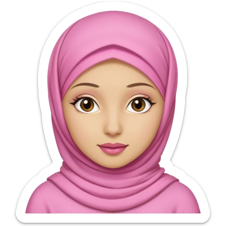 hijabi muslim girl with pink and coquette outfit sticker