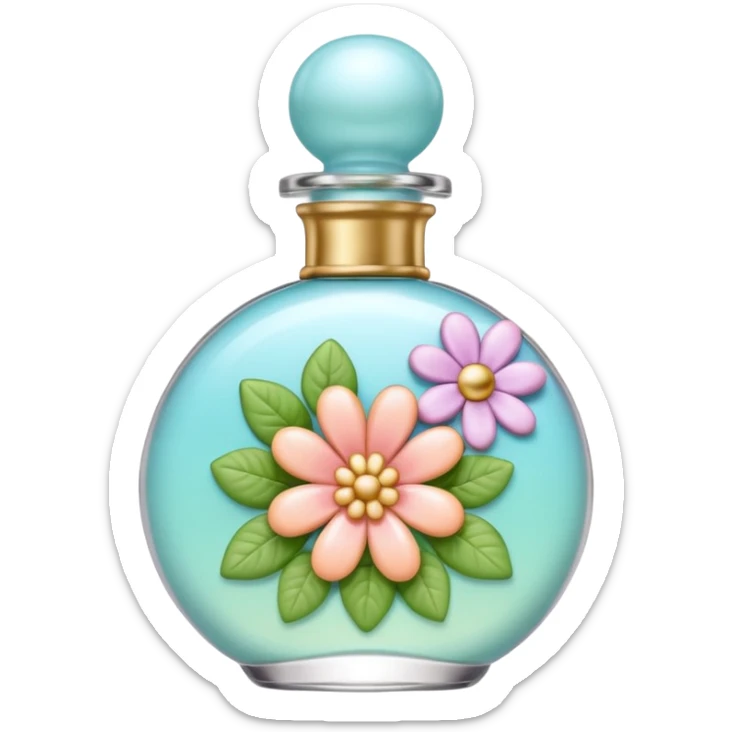 Colorful shiny glossy soft smooth Pastel soap perfume cocktail bomb bar spray bottle lotion cream jar ceramic pottery pot flowery floral item aesthetic decoration room thing  sticker