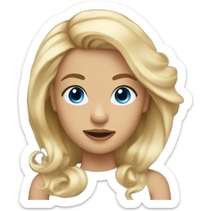 blonde hair blue eyed girl with blowout hairstyle  sticker