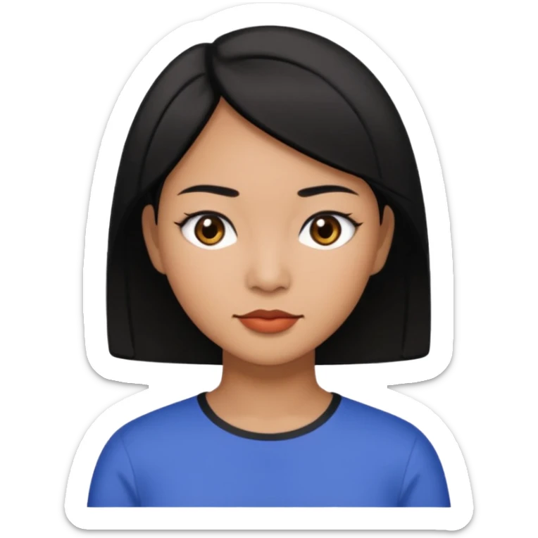 A Filipina woman with Medium brown skin and Short black hair and black eyes sticker