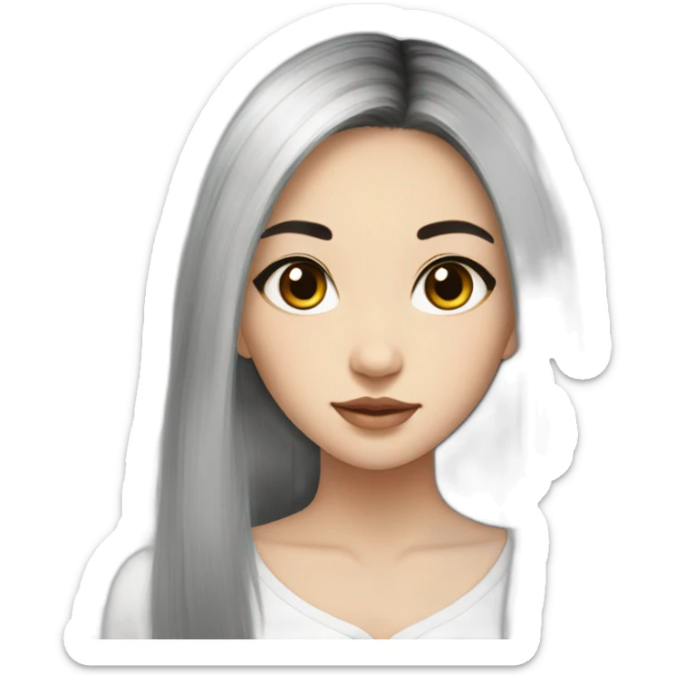 Beautiful girl,Black hair,long hair,Black eyes,Chinese sticker