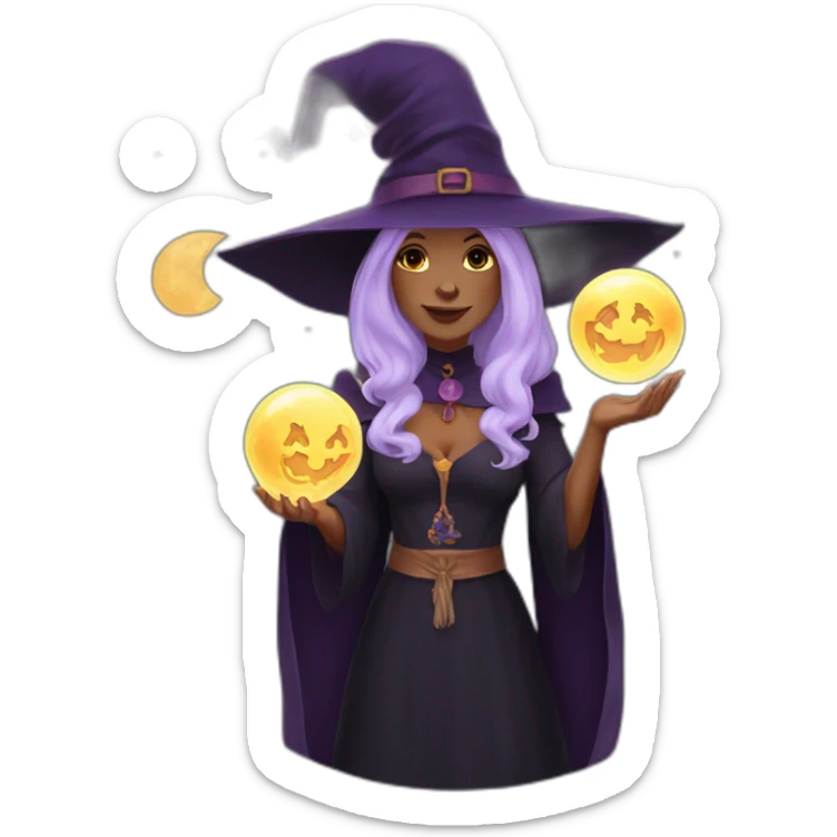 witch with tarot sticker