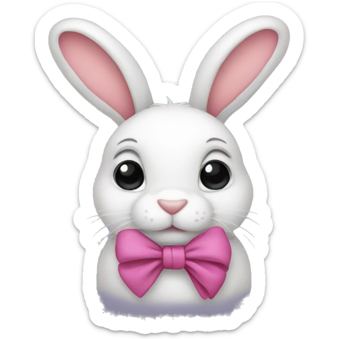 bunny with bow sticker