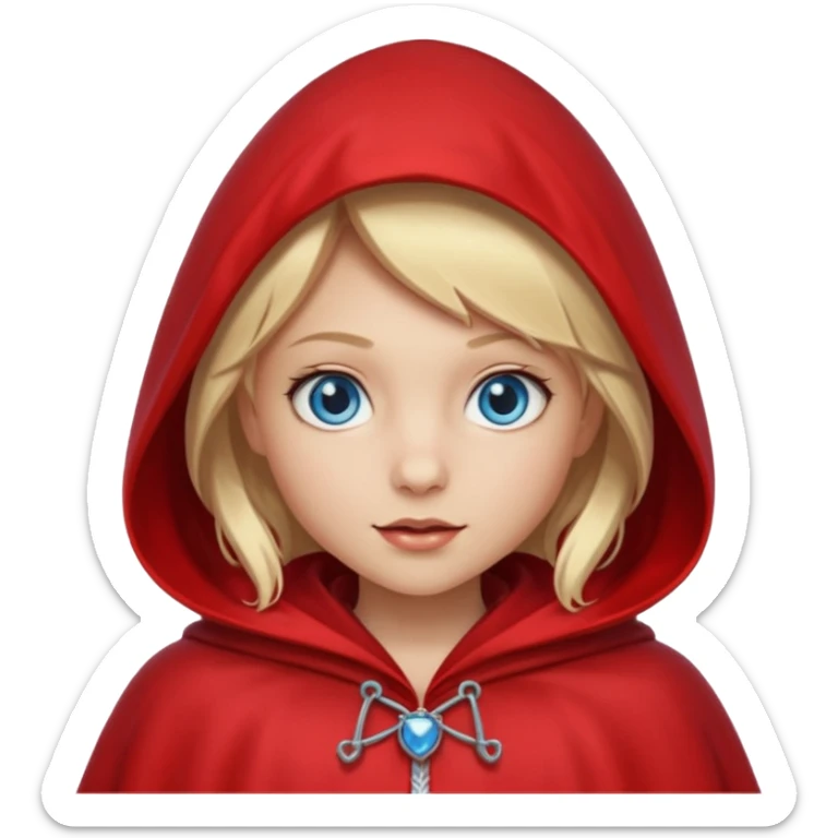 little red riding hood with blonde hair without fruit and with blue eyes sticker