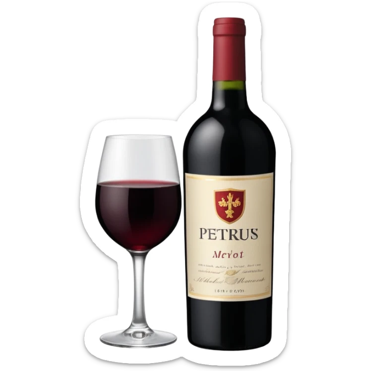 can you create an emoji for a very rare merlot (Petrus 1992) sticker