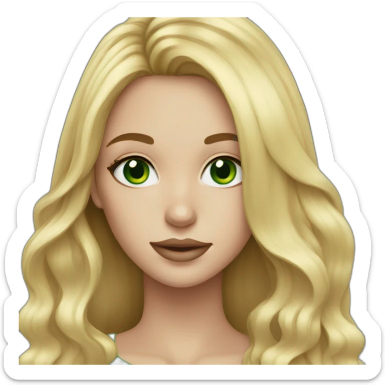 Girl with long blond hair and green eyes makeup artist  sticker