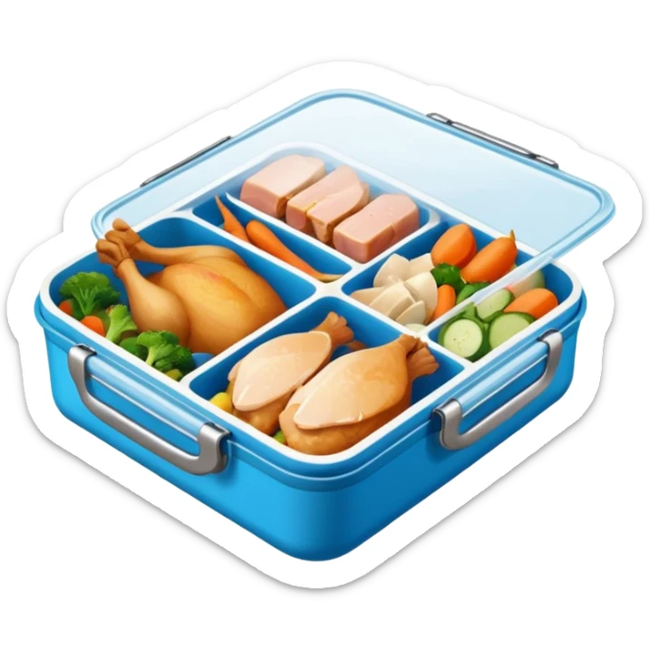 "mister energy" is a chain store selling healthy food, such as chicken, pork, or fish with vegetables.
create a logo without a person for this.
it's basically a lunch box iwth a clear lid on top sticker