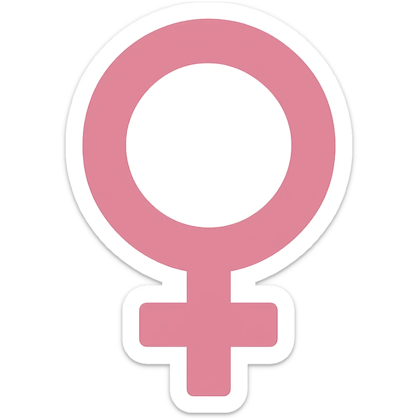 female gender symbol, flat pink, ultra-minimal, color icon style, suitable for Discord role icon sticker