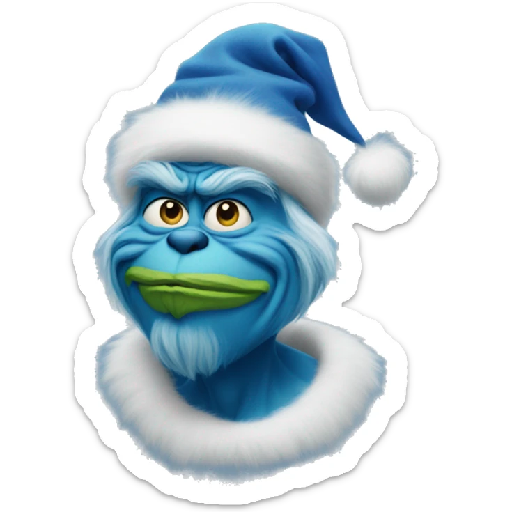 Blue grinch sticker