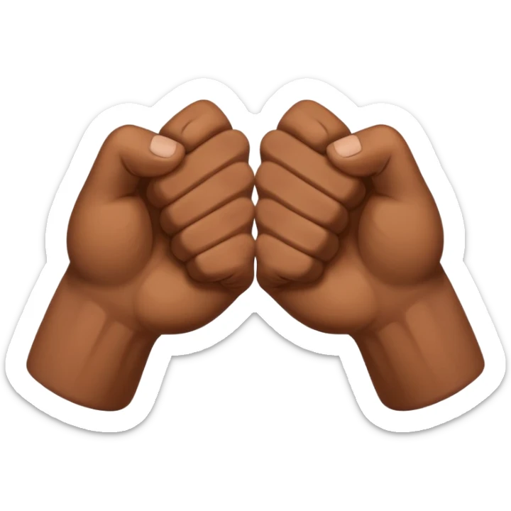 Left and Right fist from the top Perspektive with the Arms crossed over at the wrists  sticker