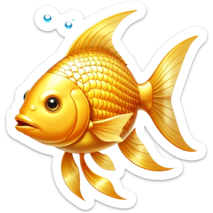 Bright golden fish with radiant glowing scales alongside a shining golden omega-3 capsule. Both elements emitting strong beams of light and sparkles, surrounding them with a brilliant aura. The scene is filled with luminous particles and light rays creating a magical, bright effect. sticker
