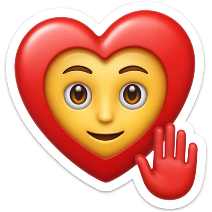 Un emoji qui fait un clin d’œil et mélangé à un cœur rouge iPhone  sticker