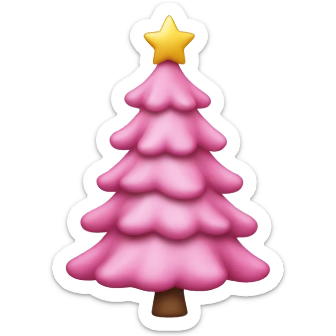 Pink Christmas tree sticker