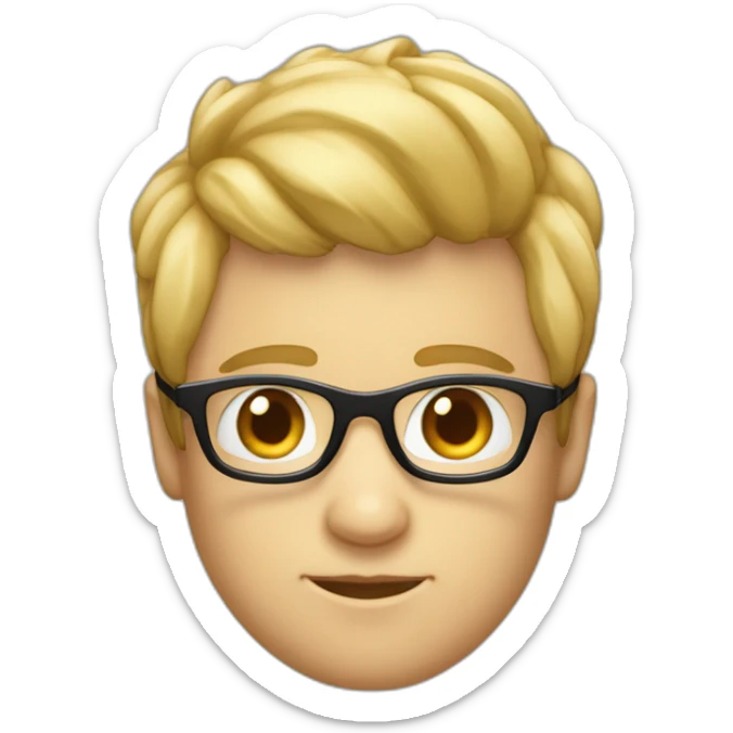 garcon maigre avec des cheveux blond des yeux bleux et des lunette noir sticker