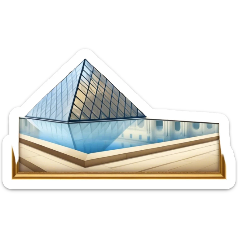 Louvre Museum Landmark Emoji – Showing the glass pyramid entrance with the historic palace in the background. sticker