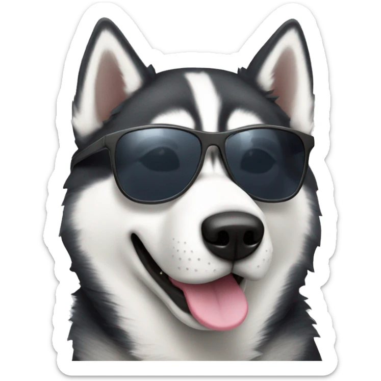 Husky with sunglasses sticker