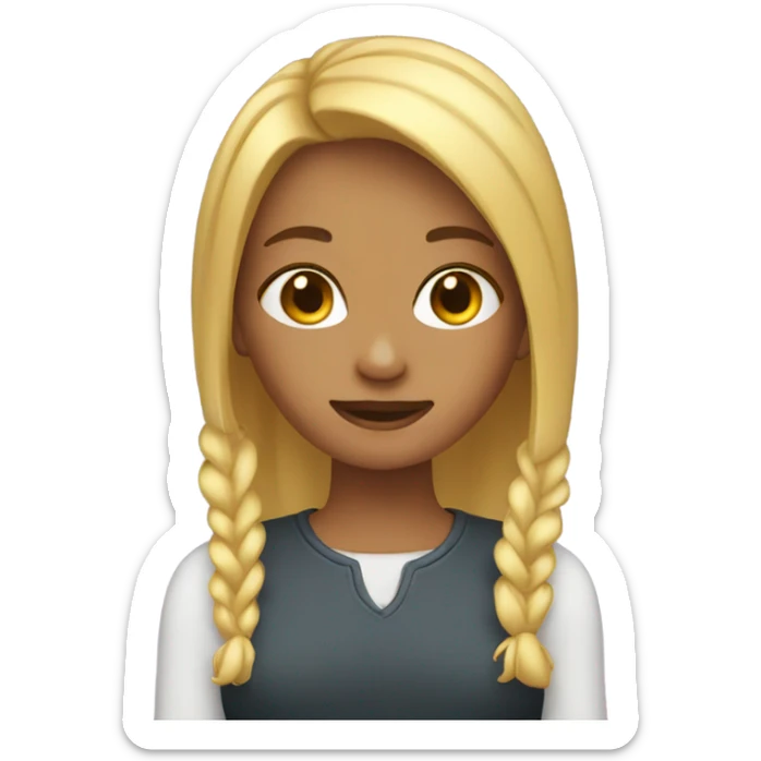 girl with highlighted hair sticker