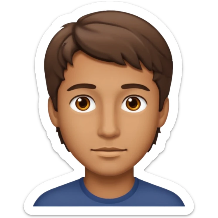 Handsome cute Man with tan skin and  brown eyes and  short brown wavy hair sticker