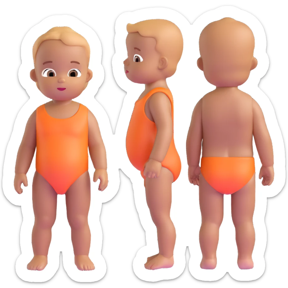 full body tanned baby sticker