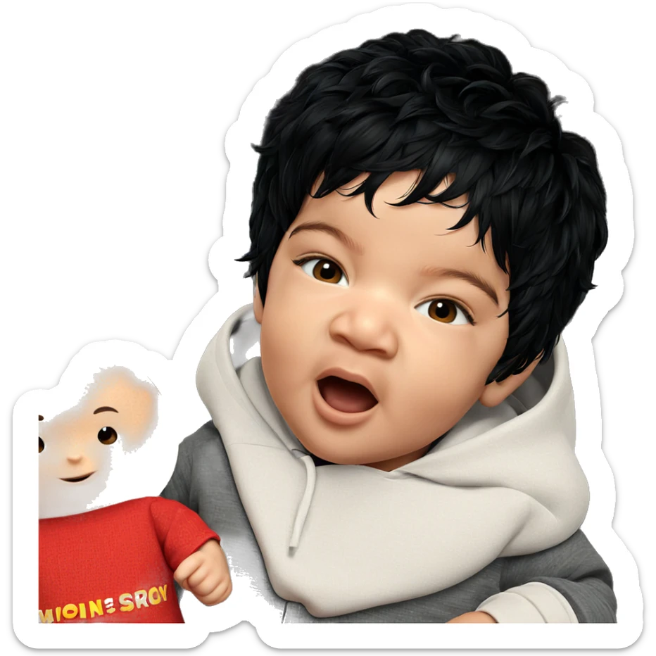realistic portrait of a boy sticker