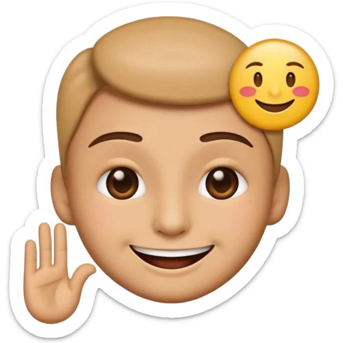 AI emoji with a smirk, winking and holding a thank you sign, directed at friends, playful and appreciative sticker