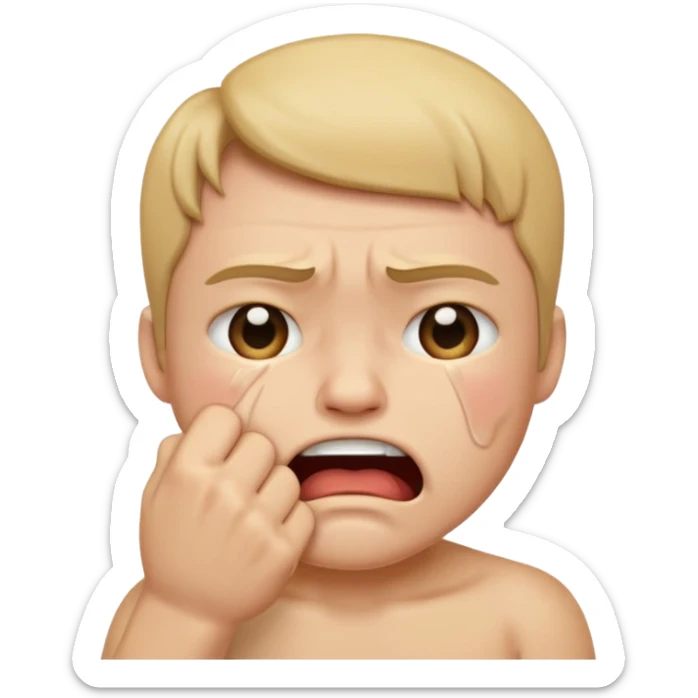 Tourne cet emoji 🤜 de -90 degrés et met le sur la bouche de cette emoji 😭 sticker