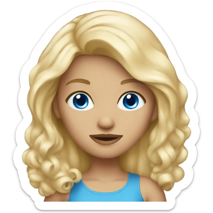 blonde girl with blue eyes sticker