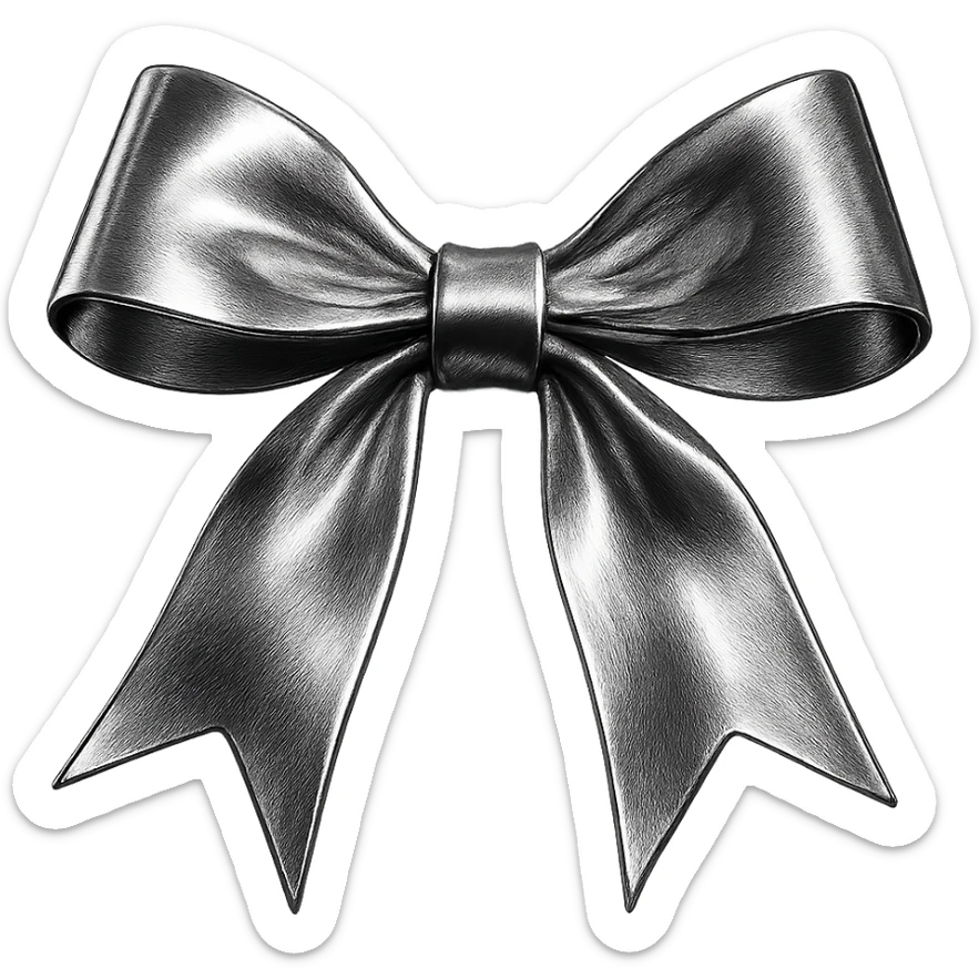 red gothic bow sticker