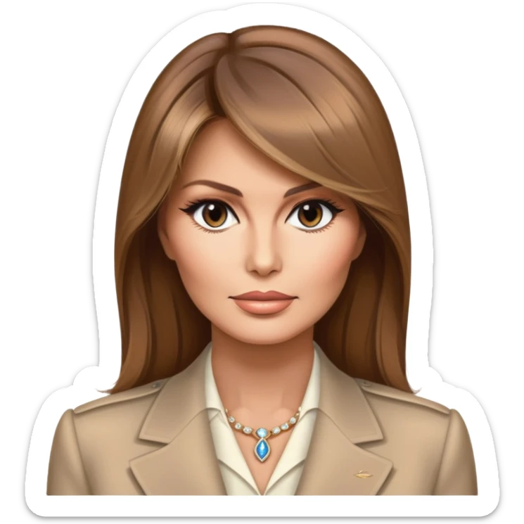 Melania Trump former First Lady with elegant style and light brown hair sticker