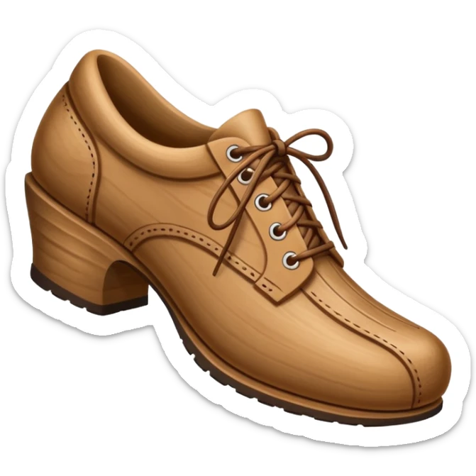 Un zapato de madera estilo Polonia . El zapato está tallado a mano. Pero de madera   sticker