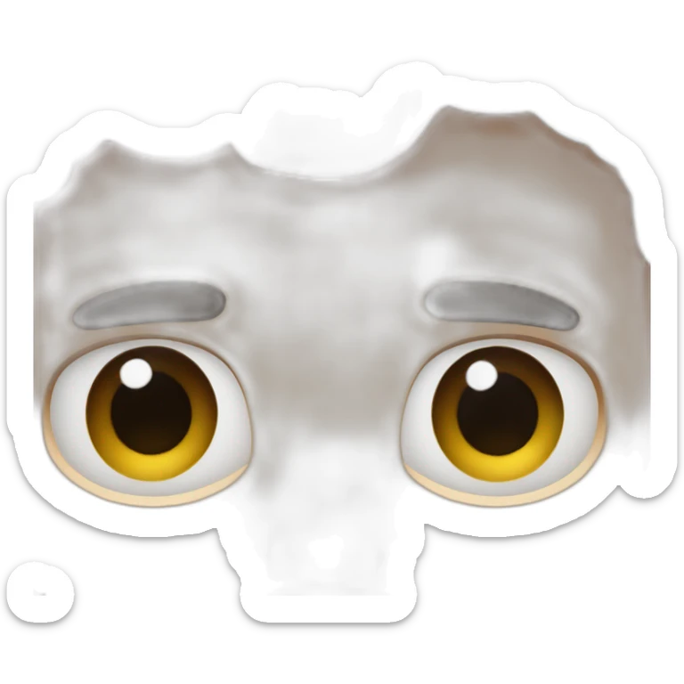 He has black eyes His eyes are close to each other He has dark brown hair He is medium-skinned sticker