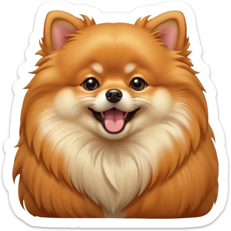Cinematic Cute Yawning Orange Pomeranian Portrait Emoji, Head tilted slightly with a dramatic, wide-open yawn, showcasing a soft, fluffy orange Fur with a subtle shimmer, floppy ears slightly drooping, round brown eyes barely open in drowsy contentment, Simplified yet irresistibly adorable features, highly detailed, glowing with a soft, cozy glow, high shine, relaxed yet expressive, stylized with a touch of whimsy, bright and endearing, soft glowing outline, capturing the essence of a sleepy yet affectionate companion, so drowsy it feels like it could stretch right out of the screen and curl up for a nap! sticker