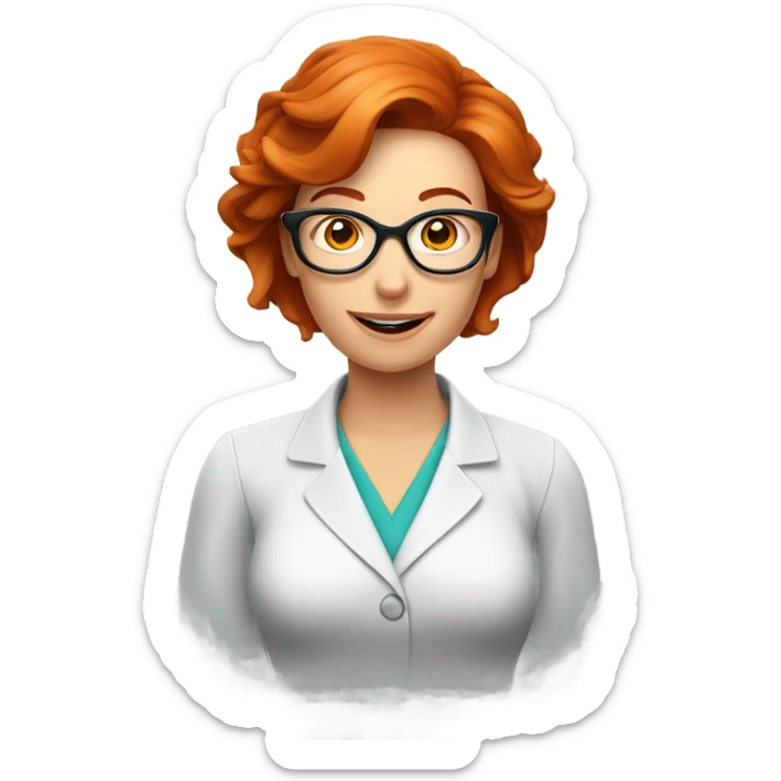 red hair woman nutritionist with glasses wishing money sticker