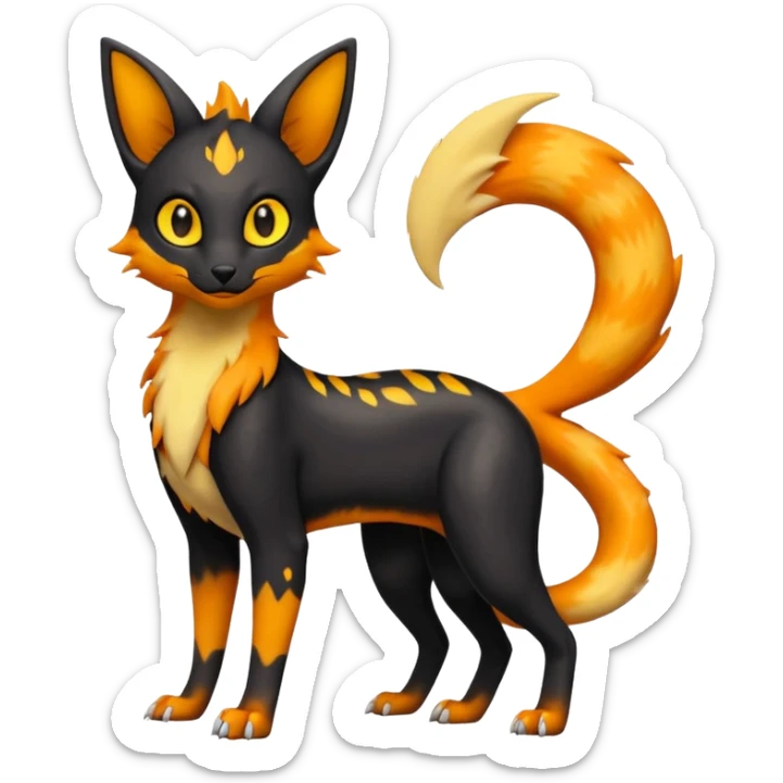 magma-gradients-colored Salandit-Umbreon-Flareon-Serval-Hybrid (Full body) sticker